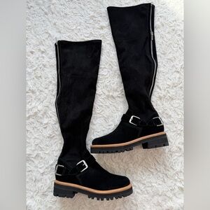Marc Fisher mlidaner2 suede black over the knee boots size 8